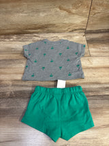 NWOT Cat & Jack 2pc Shirt & Shorts Set Grey sz Newborn