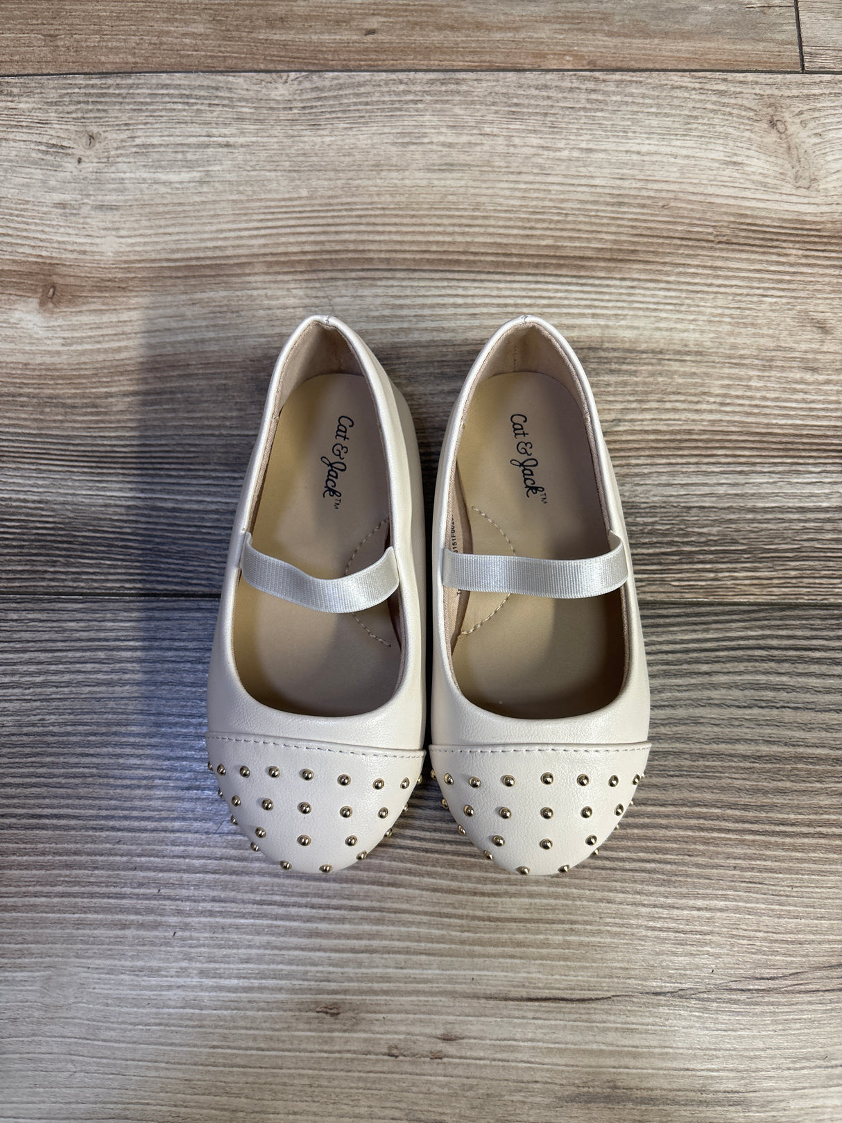 Cat & Jack Studded Ballet Flats Cream sz 6c
