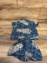 Palmwave Hawaii 2pc Tropical Cabana Set Blue sz 2T