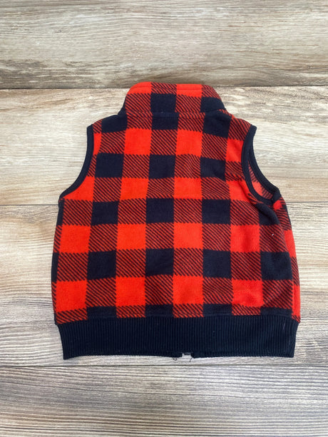 Carter's Fleece Buffalo Check Vest Red sz 12m - Me n Mommy To Be