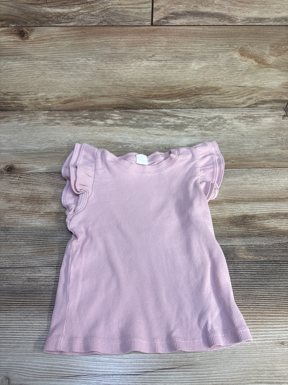 Baby Gap Ribbed Flutter Sleeve Shirt Pink sz 4T