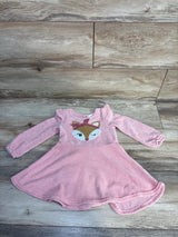 Young Hearts Knitted Sequence Fox Long Sleeve Dress Pink sz 2T