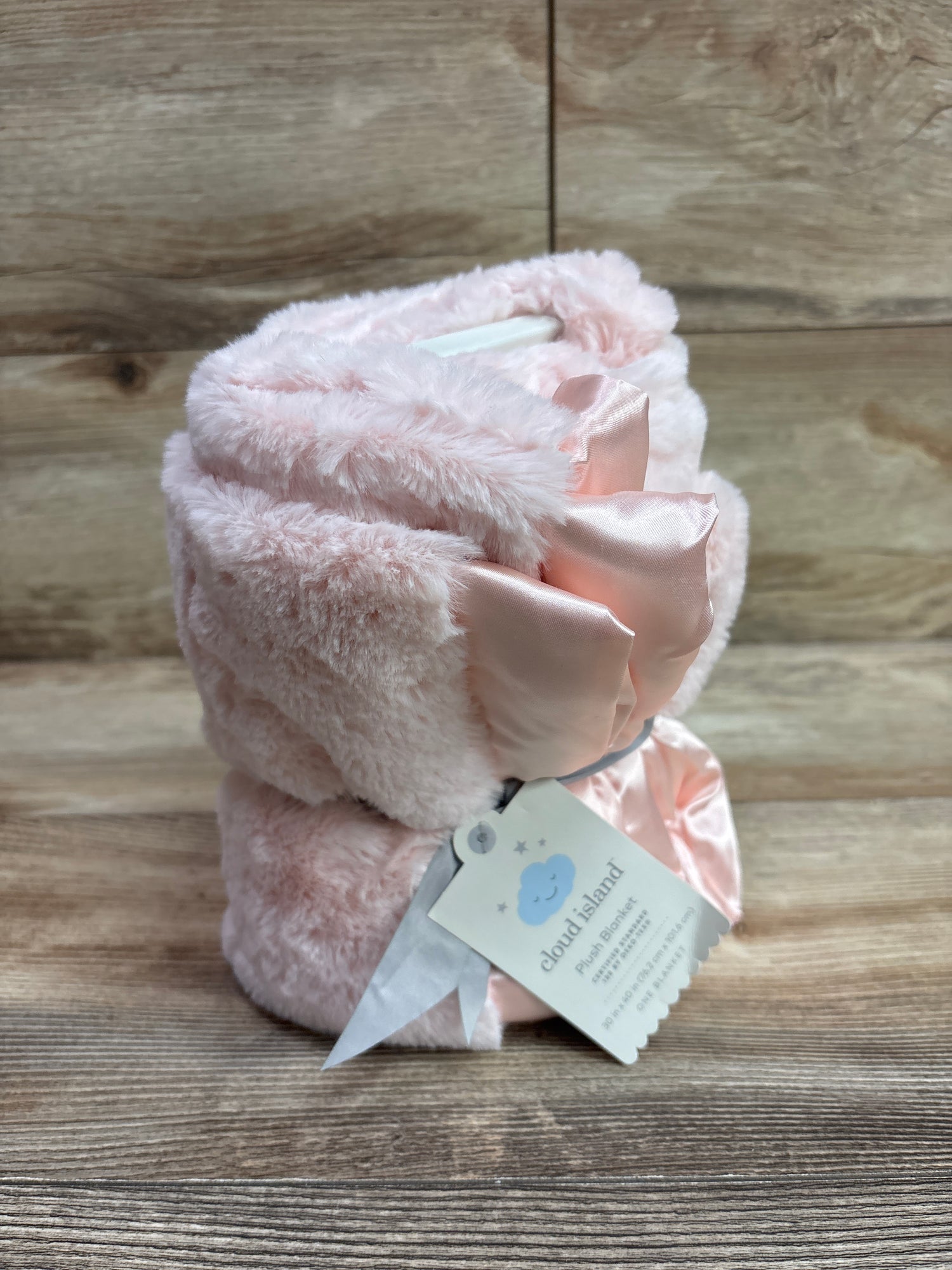 NEW Cloud Island Solid Satin Edge Plush Blanket Pink