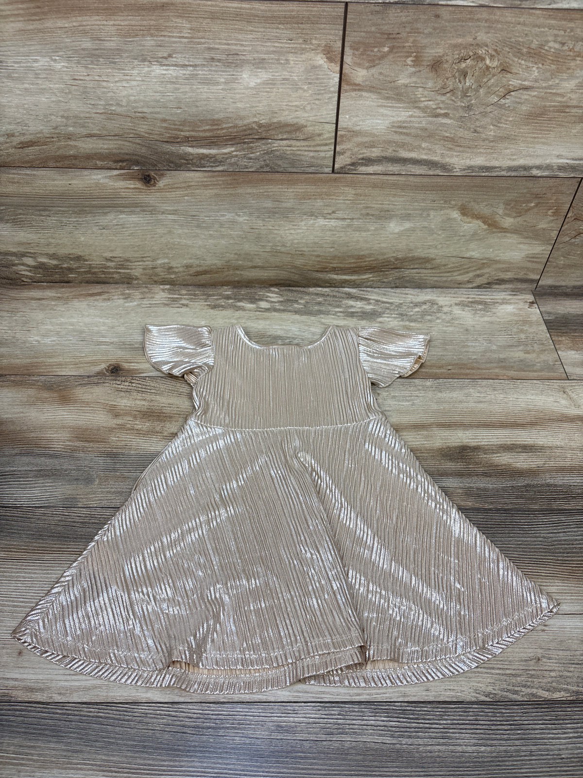 Baby Gap Metallic Pleated Dress Gold sz 18-24m