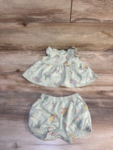 Disney Baby 2pc Winnie The Pooh Dress & Bottoms Set Sage sz 0-3m