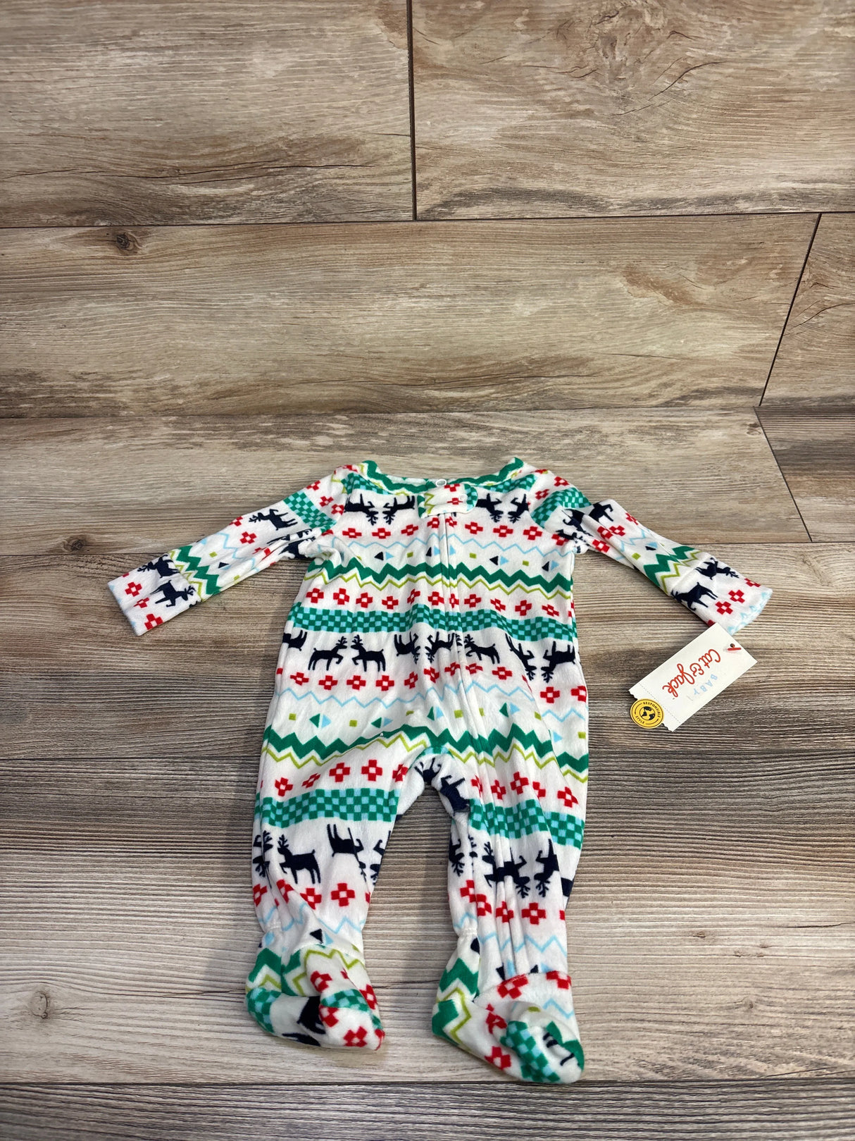 NEW Cat & Jack Velour Fair Isle Sleeper White sz Newborn