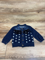 Wuxian Star Print Tassel Denim Jacket Blue sz 18-24m