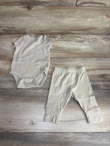 Baby Gap 2pc Ribbed Bodysuit & Bottoms Set Tan sz 0-3m