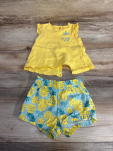 Just One You 2pc Pineapple Top & Shorts Yellow sz 9m