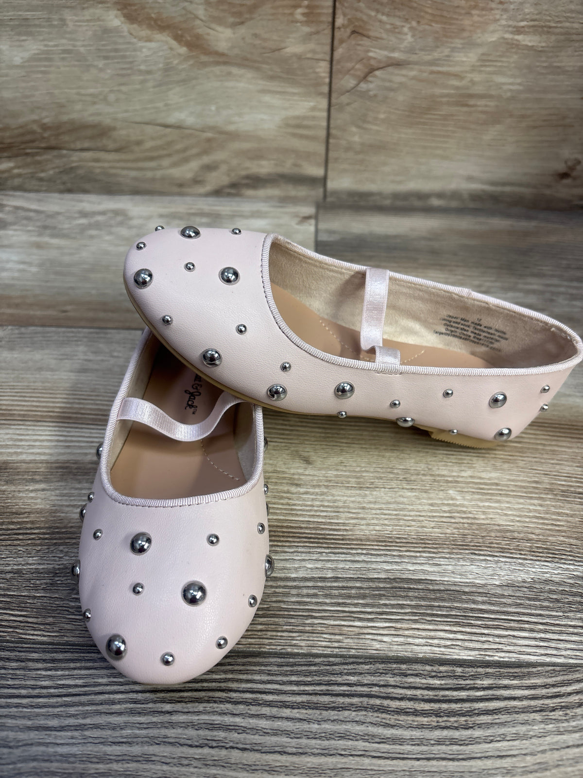 Cat & Jack Studded Ballet Flats Pink sz 12c