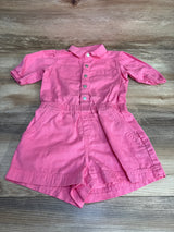 Old Navy Puff-Sleeve Button-Front Romper Pink sz 5T