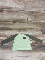 NWOT Burt's Bees Baby Raglan Waffle Knit Shirt Green sz 6-9m