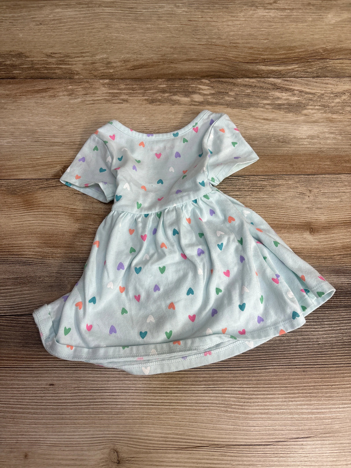 NWOT Cat & Jack Heart Print Dress & Bloomers Set Light Blue sz 12m