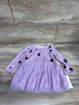 NEW Cat & Jack Halloween Cat Witch Long Sleeve Tulle Dress Purple sz 12m