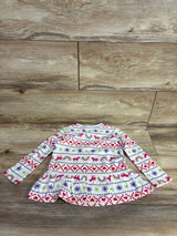 NEW Okie Dokie Unicorn Fair Isle Peplum Shirt White sz 18m