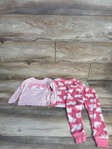 Carter's 3pc Velour Polar Bear Print Pajama Set Pink sz 2T