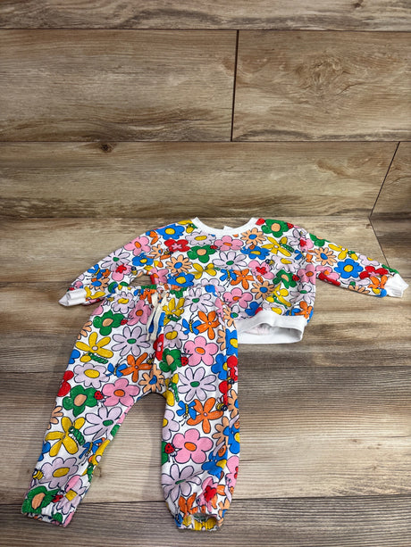Old Navy 2pc white floral pullover sweatshirt and joggers set for baby size 12-18m