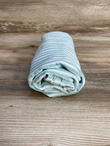 Cloud Island Muslin Swaddle Blanket Seafoam Stripes