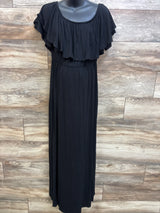 Pinkblush Maternity Ruffle Off Shoulder Maxi Dress Black sz XL