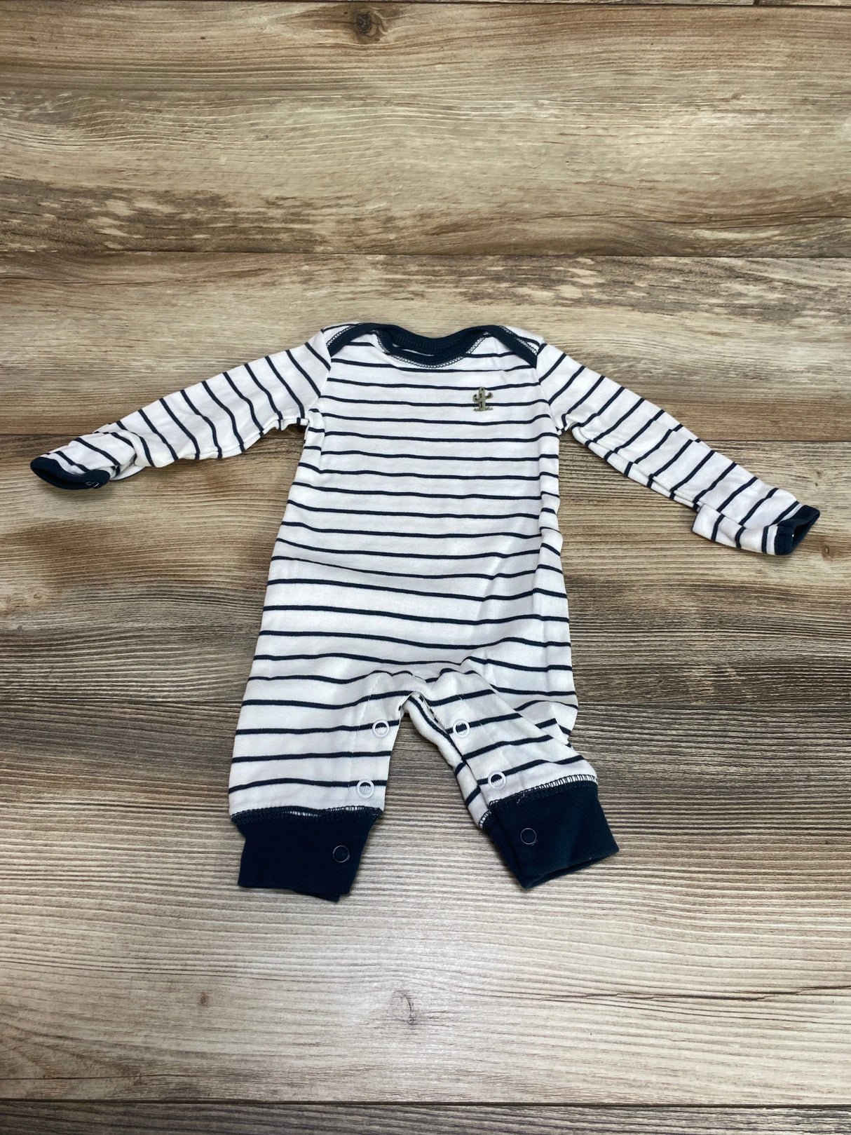 Carter's Striped Coverall White sz Newborn