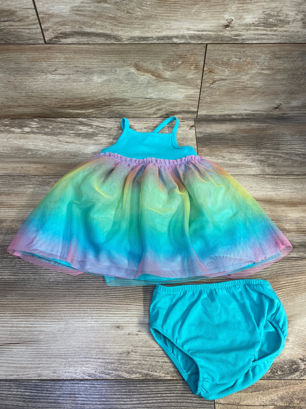 Cat & Jack 2pc Tulle Dress & Bloomers Blue sz 12m