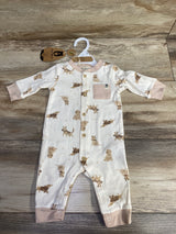 NEW Rabbit Bear 2pc Ribbed Dog Print Bodysuit Set White sz 3-6m