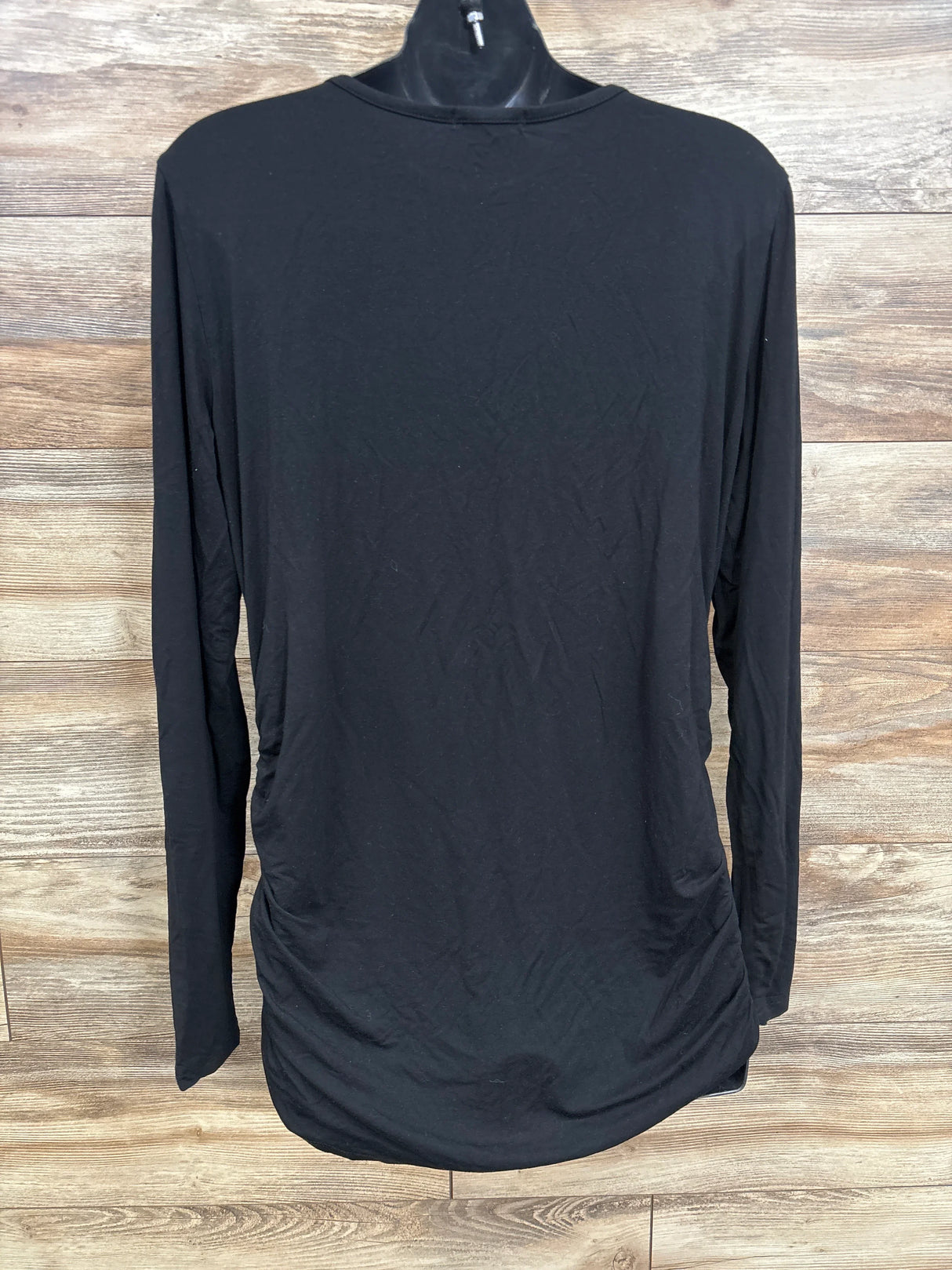 Smallshow Long Sleeve Ruched Shirt Black sz XL