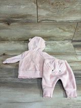 Carter's 2pc Terry Cloth Full Zip Hoodie & Pants Pink sz Newborn