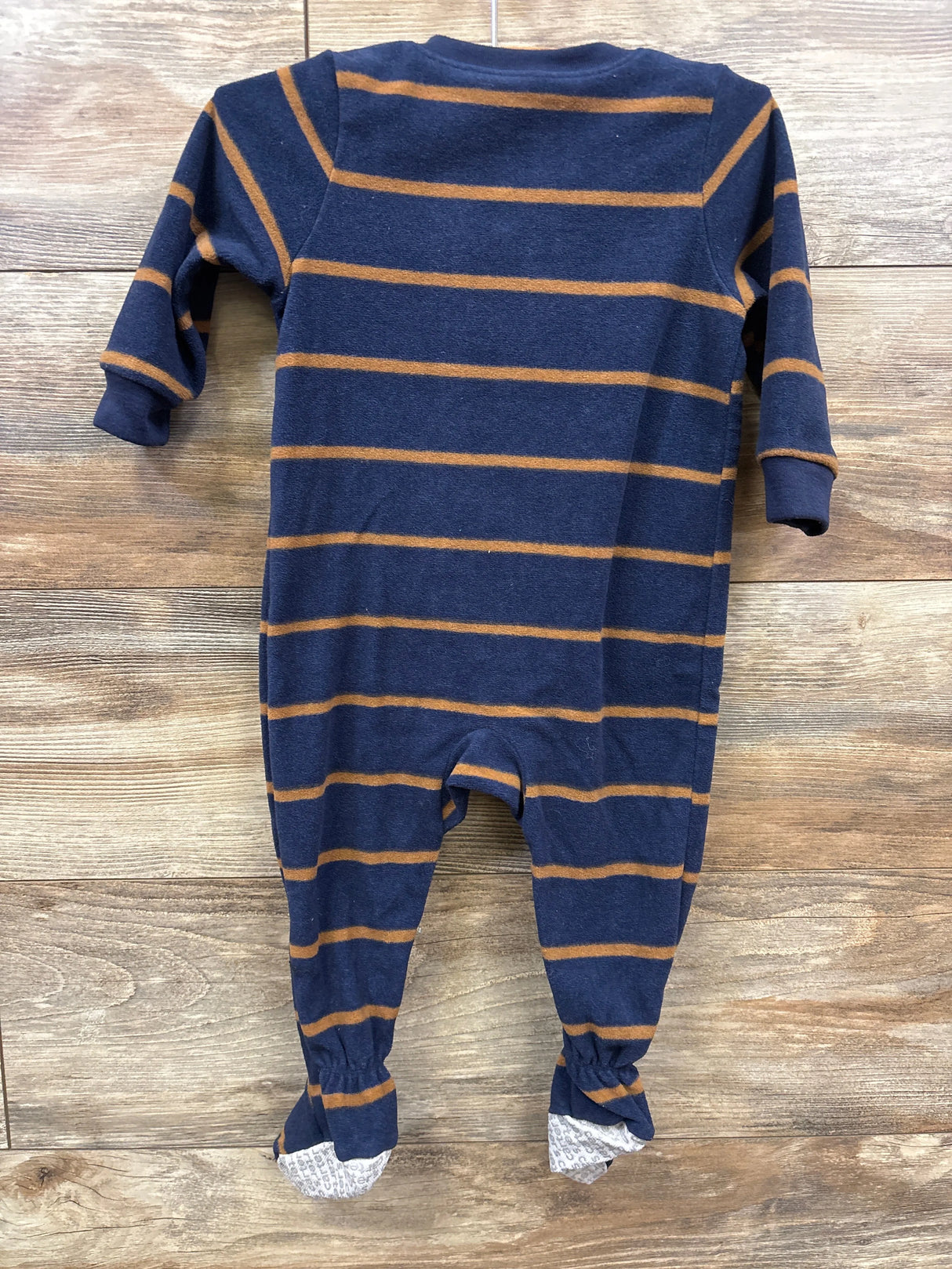 Just One You Striped Bear Blanket Sleeper Navy sz 12m