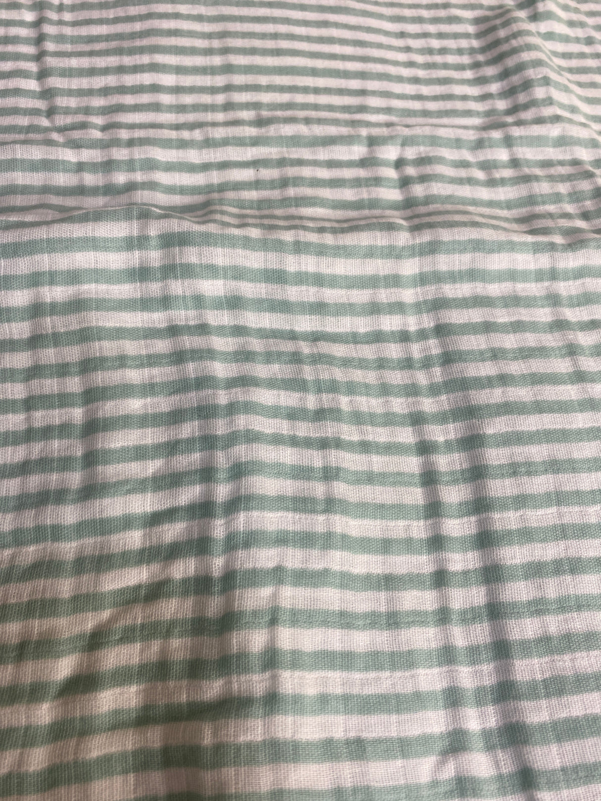 Cloud Island Muslin Swaddle Blanket Seafoam Stripes