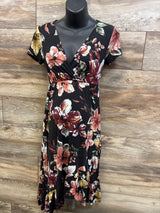 Beerunig Maternity Floral V-Neck Dress Black sz Small