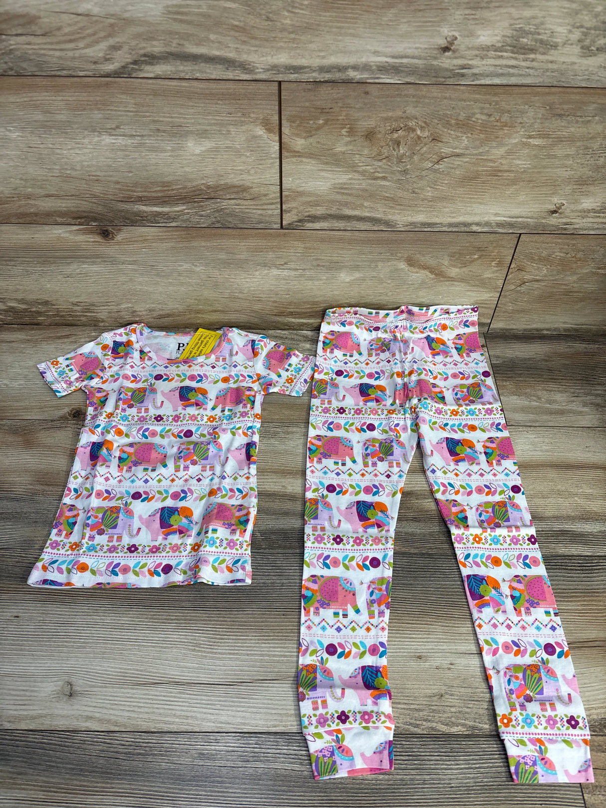 NEW Children's Place 2pc Floral Elephant Pajama Set White sz 4T