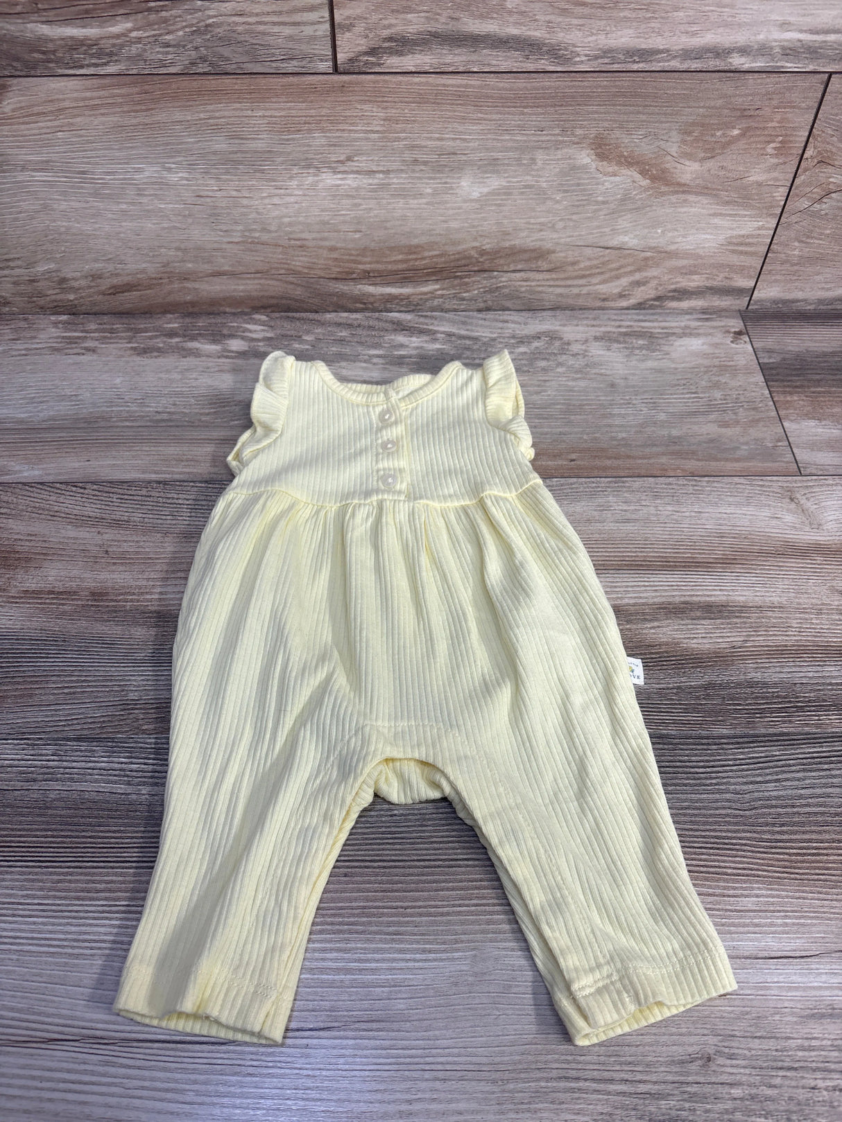 Carter's Ribbed Flutter Sleeve Jumpsuit Yellow sz 3m