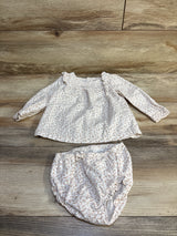 Just One You 2pc Long Sleeve Top & Bloomers Set White sz 18m