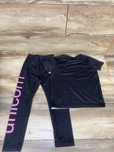 2pc Unicorn Shirt & Pants Set Black sz 4T