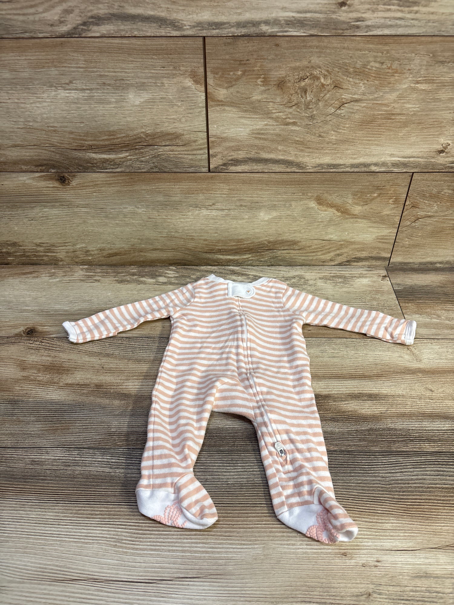 Burts Bees Baby Striped Sleeper White sz Newborn