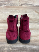 Cat & Jack Giovanna Velvet Boots Burgundy sz 9c