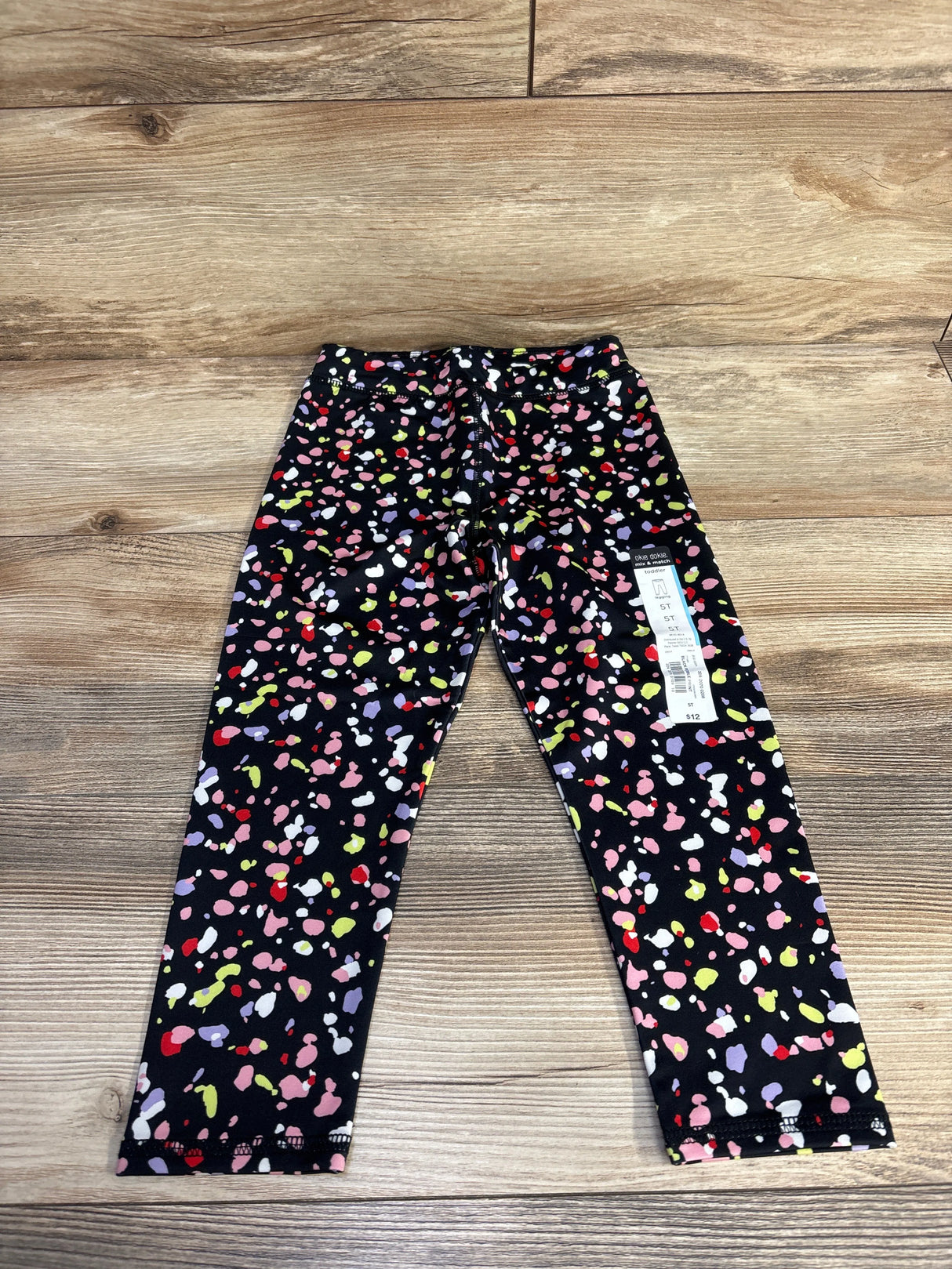 NEW Okie Dokie Black Pebble Print Leggings sz 5T