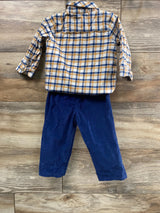 Just One You 2pc Plaid Button Up Bodysuit & Pants White sz 12m