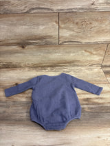 Grayson Collective Ribbed Kimono Bubble Romper Purple sz 6-9M