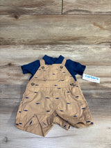 NEW Just One You 2pc Polo Shirt & Shortalls Set Navy 3m
