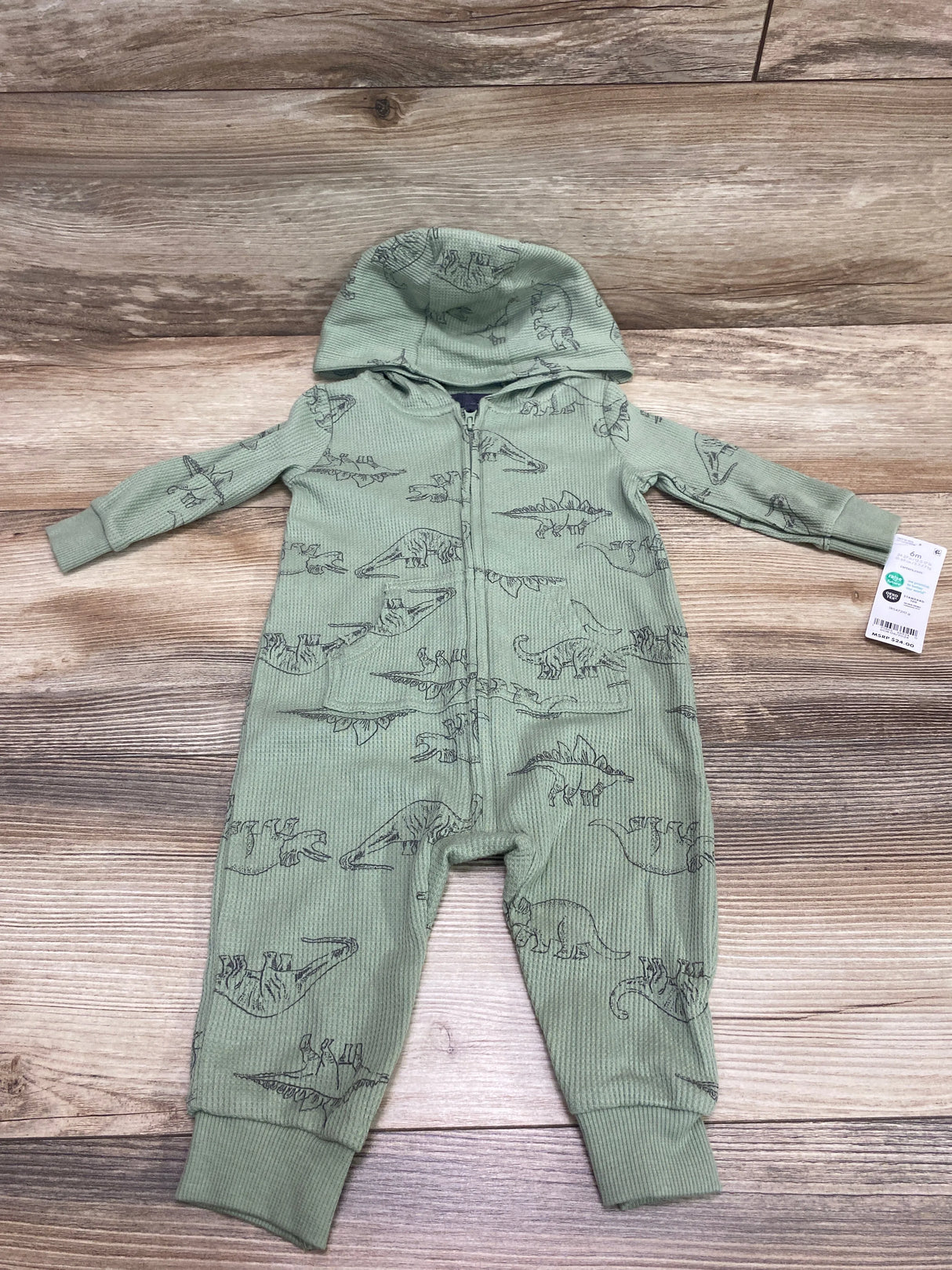 NEW Carter's Dinosaur Hooded Jumpsuit Green sz 6m