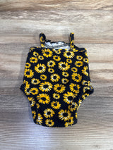 Shein Sunflower Tank Bodysuit Black sz 1-3m