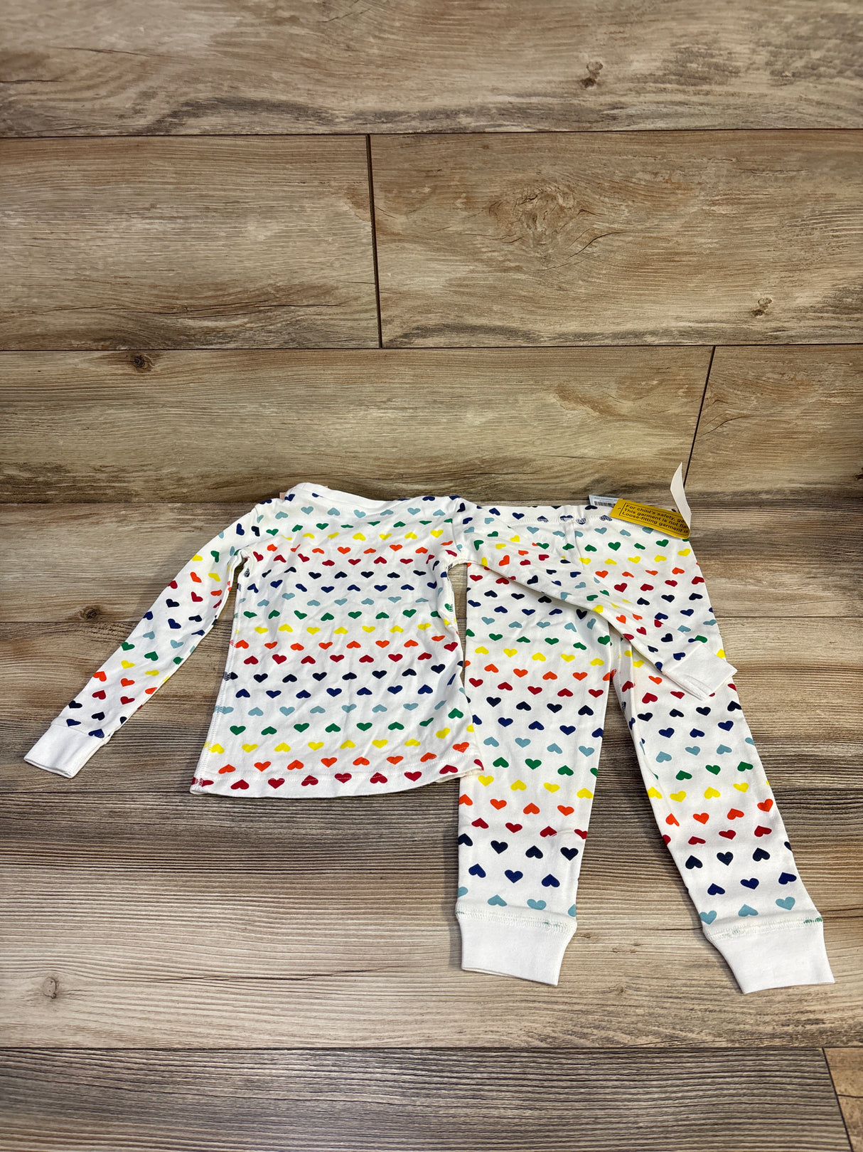 NEW Primary 2pc Heart Print Pajama Set White sz 2-3T