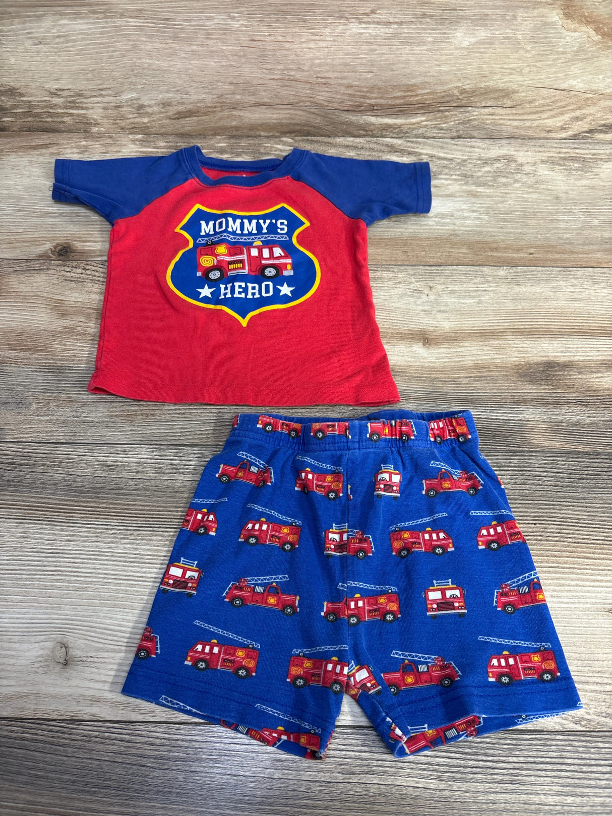 Children's Place 2pc Mommy's Hero Pajama Set Blue sz 18-24m