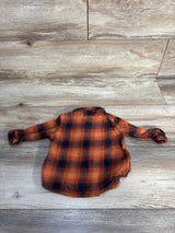 Old Navy Plaid Flannel Orange + Blue sz 3-6m