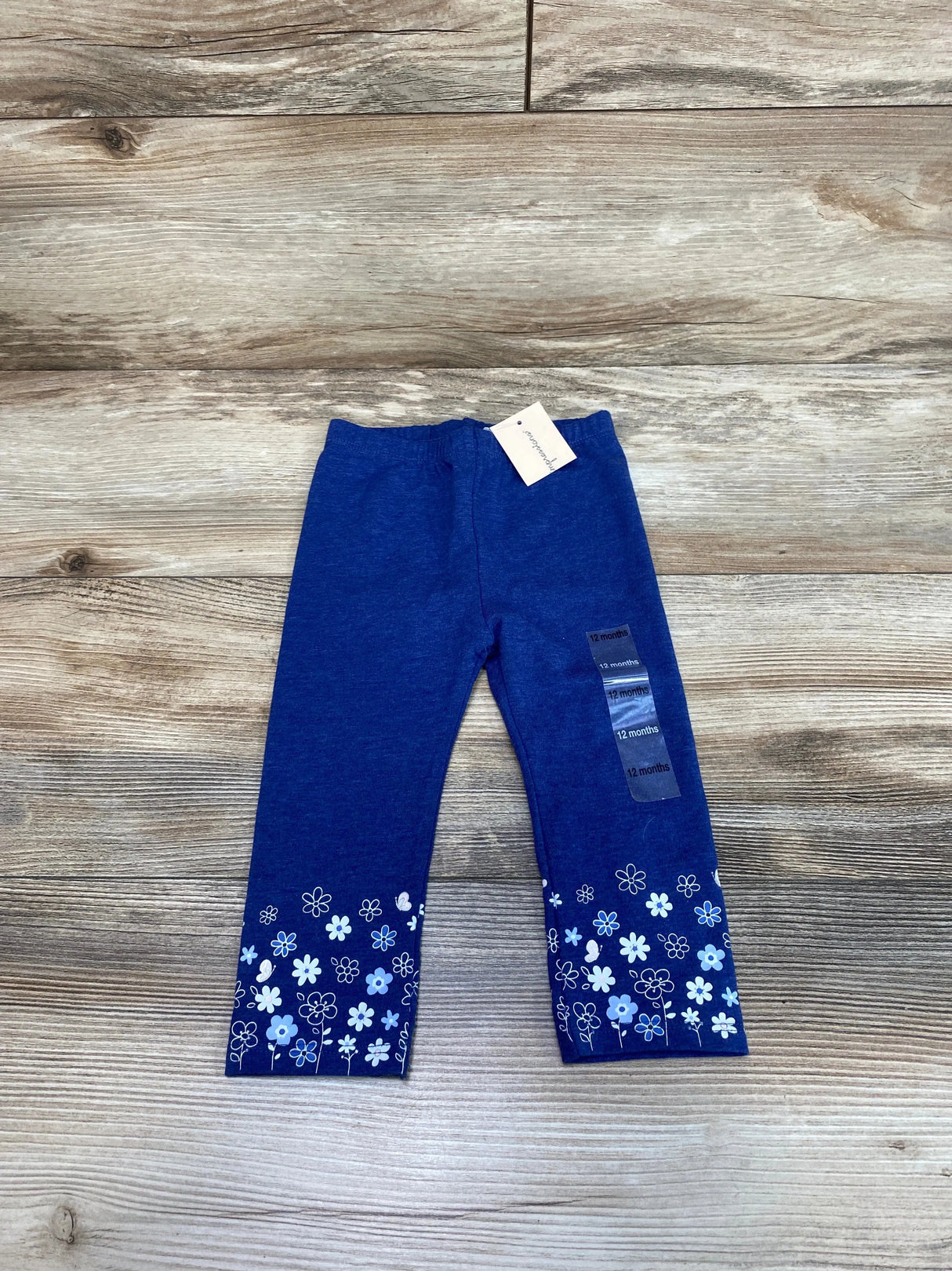 NEW First Impressions Floral Leggings Blue sz 12m