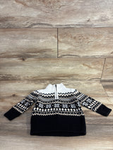 Children's Place Fair Isle 1/4 Zip Sweater Ivory sz 9-12m