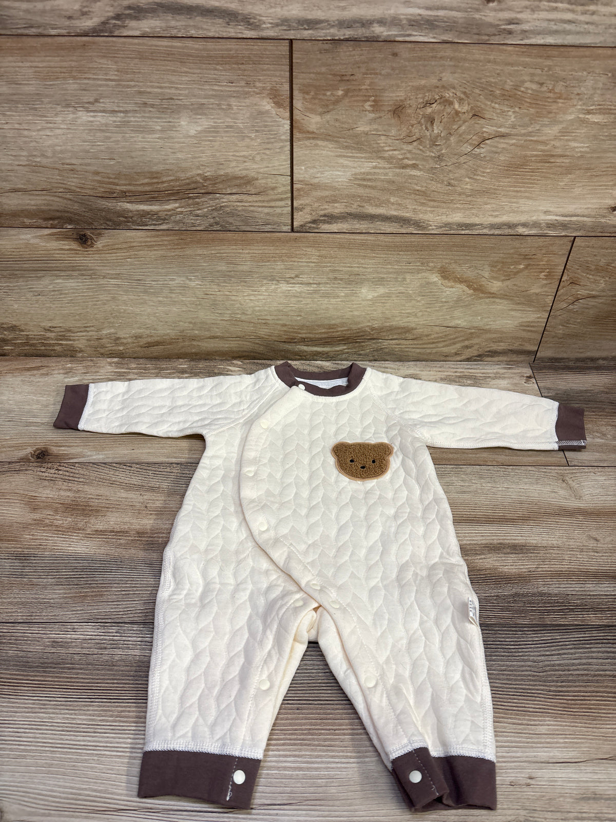 TootyTots Quilted Snap Jumpsuit Cream sz 3-6m