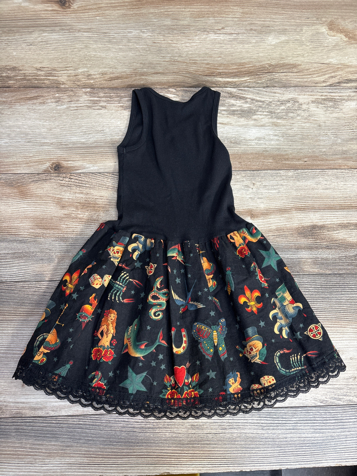 Paper Doll Prod Tattoo Flash Tank Dress Black sz 4T